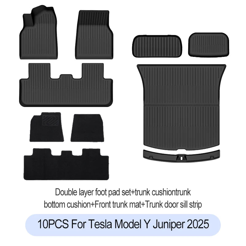 Tesla Model Y 2025 Floor Mats – Full Protection TPE Set