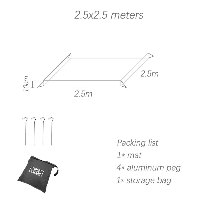 Waterproof Camping Ground Sheet with Raised Edges
