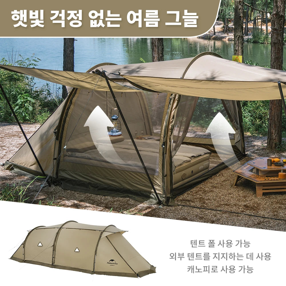 4-6 Person Tunnel Camping Tent Spacious All-Season Shelter