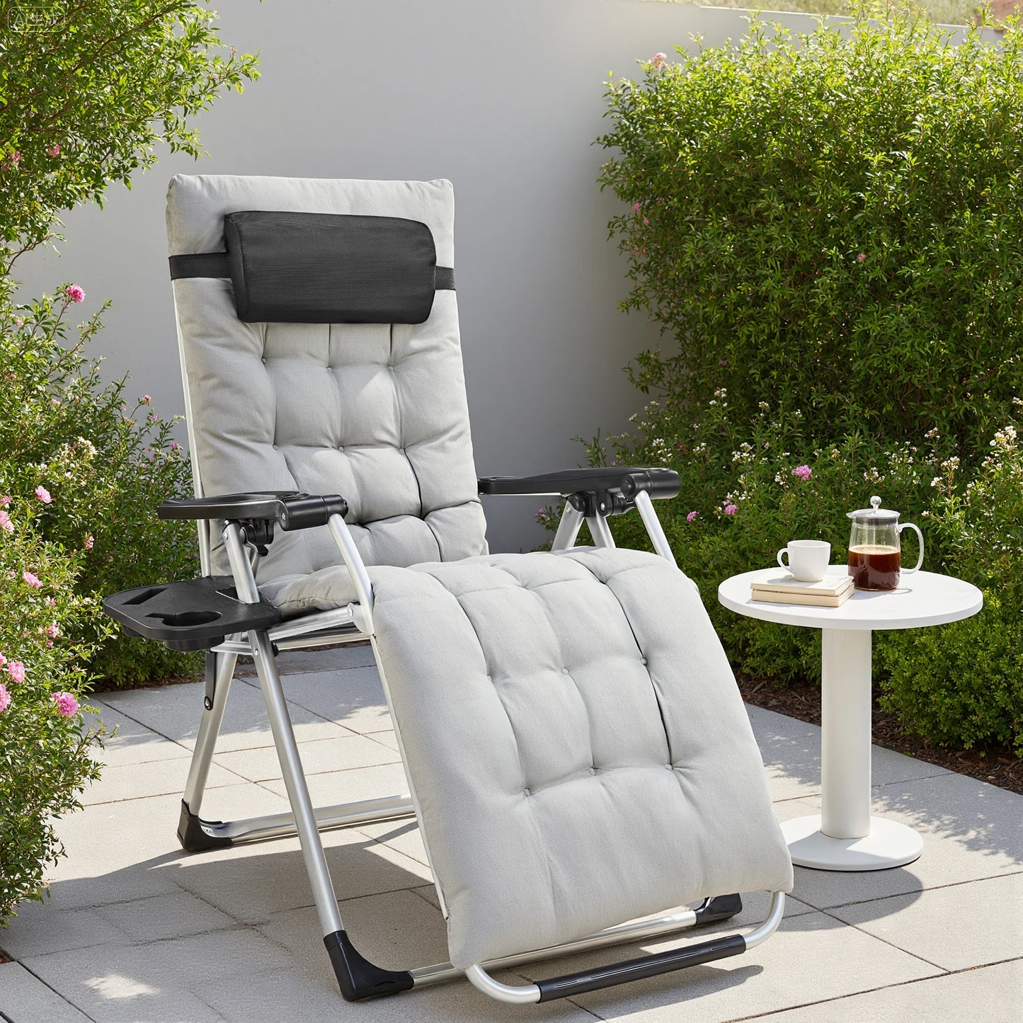 Zero Gravity Reclining Camping Chair Set with Cup Holders