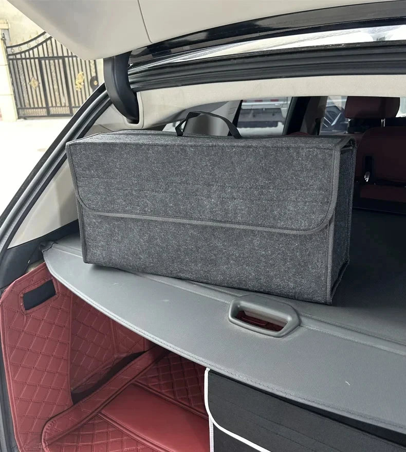 Car Trunk Organizer Felt Box – Anti-Slip Large Storage