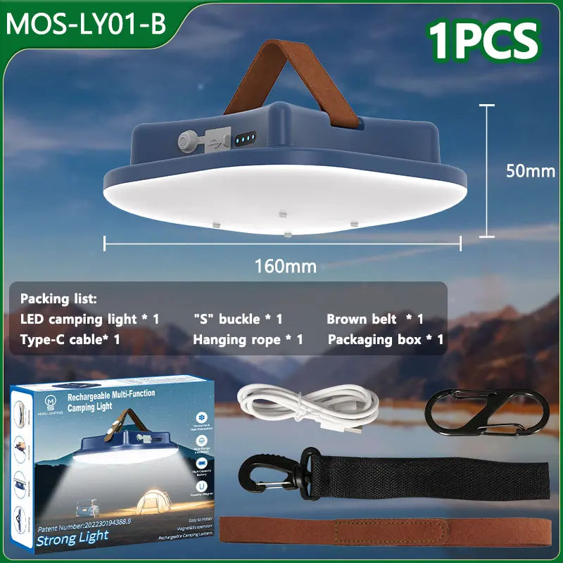 Solar Camping Lantern with Power Bank & Magnetic Mount