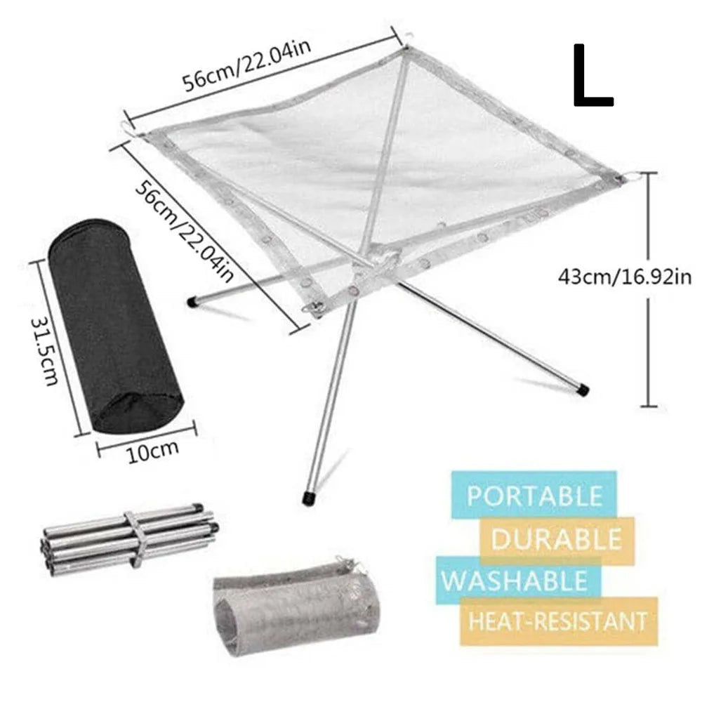 Foldable Stainless Steel Fire Pit Rack for Camping