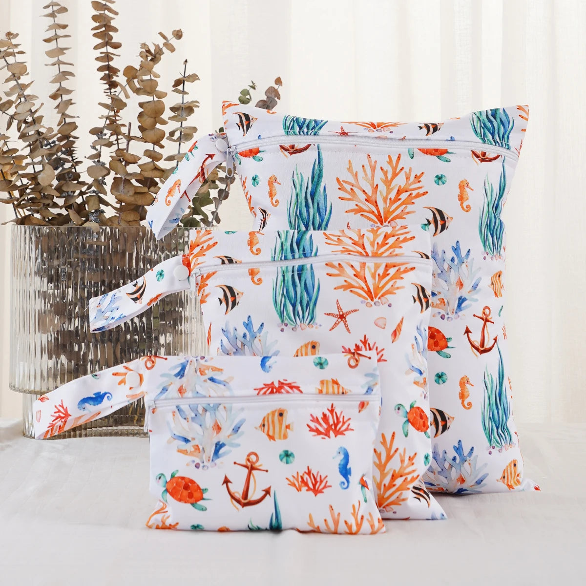 3PCS Waterproof Diaper Bags with Wet/Dry Storage