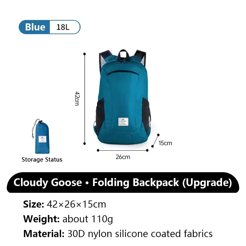 Foldable Hiking Backpack Lightweight Waterproof 22L