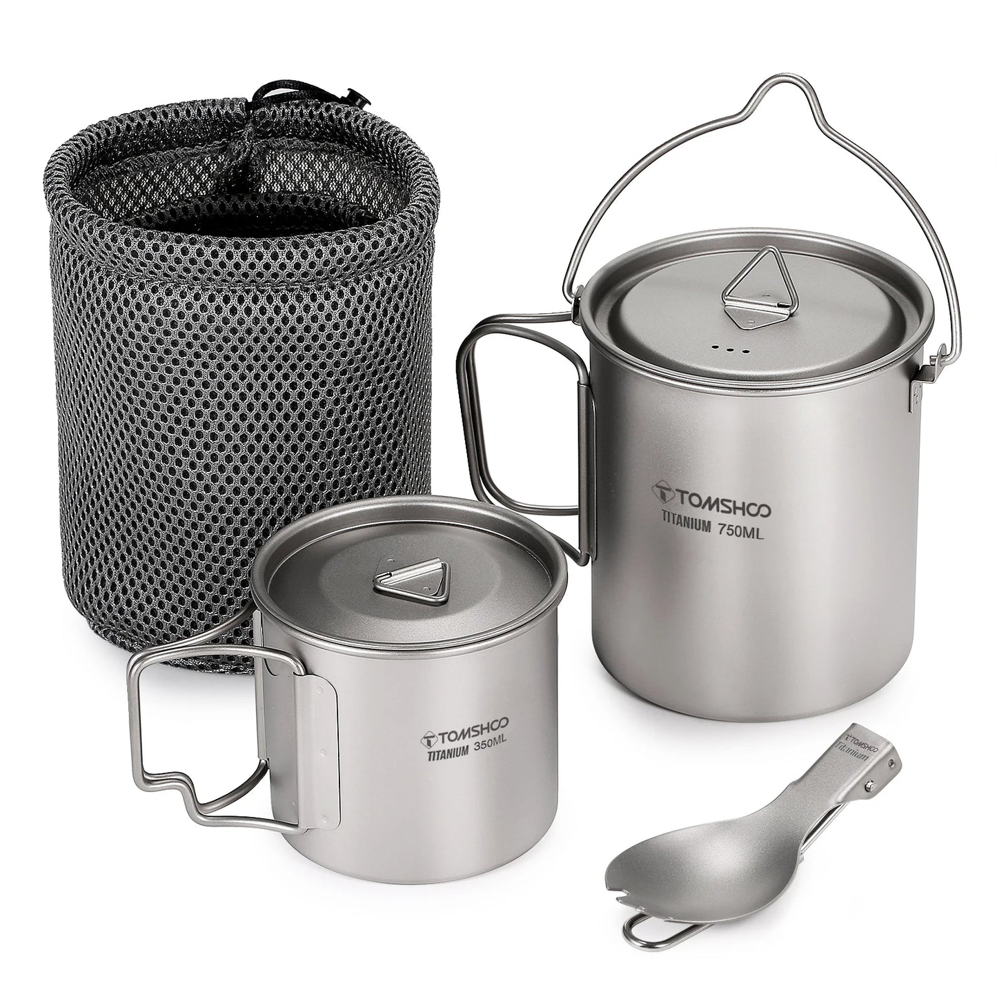 Ultralight Titanium Cookware Set for Outdoor Camping