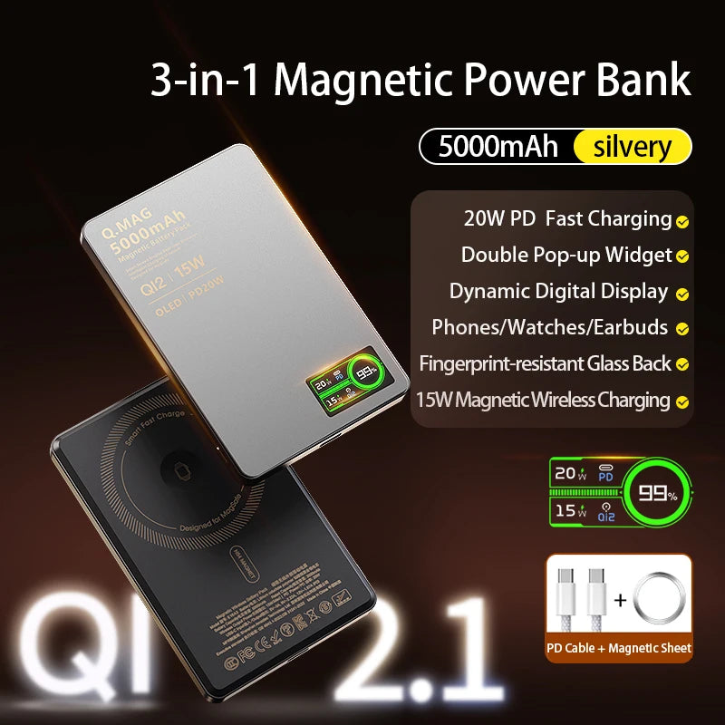 Magnetic Wireless Power Bank Fast Charging 10000mAh