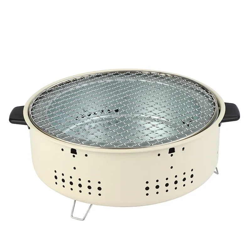 Portable Round Barbecue Stove – Removable Grilling Net