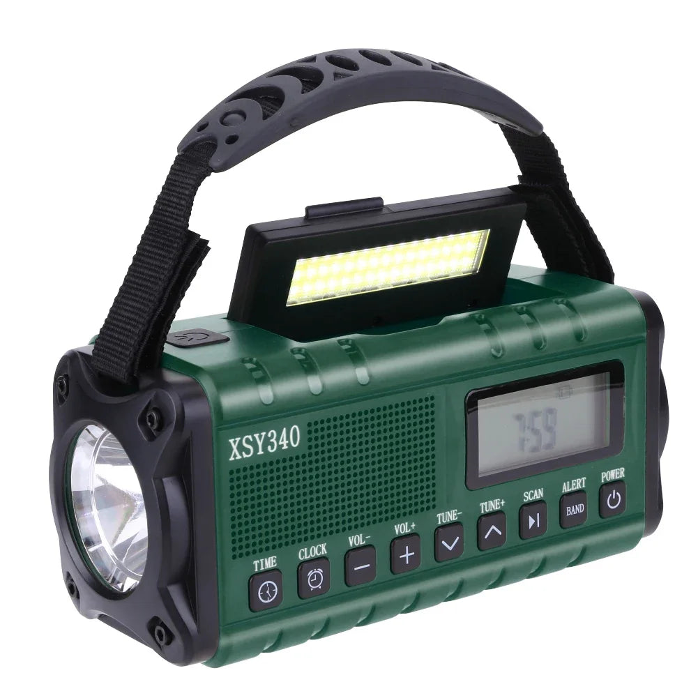 12000mAh Solar Hand Crank Emergency Weather Radio