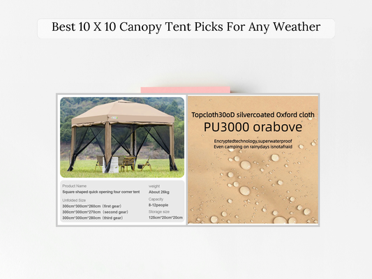 Best 10 X 10 Canopy Tent Picks For Any Weather