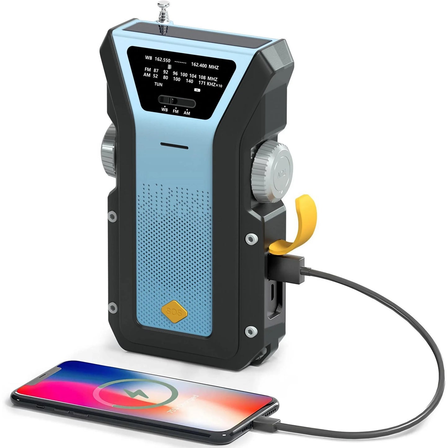 Emergency Weather Radio with Power Bank & Flashlight
