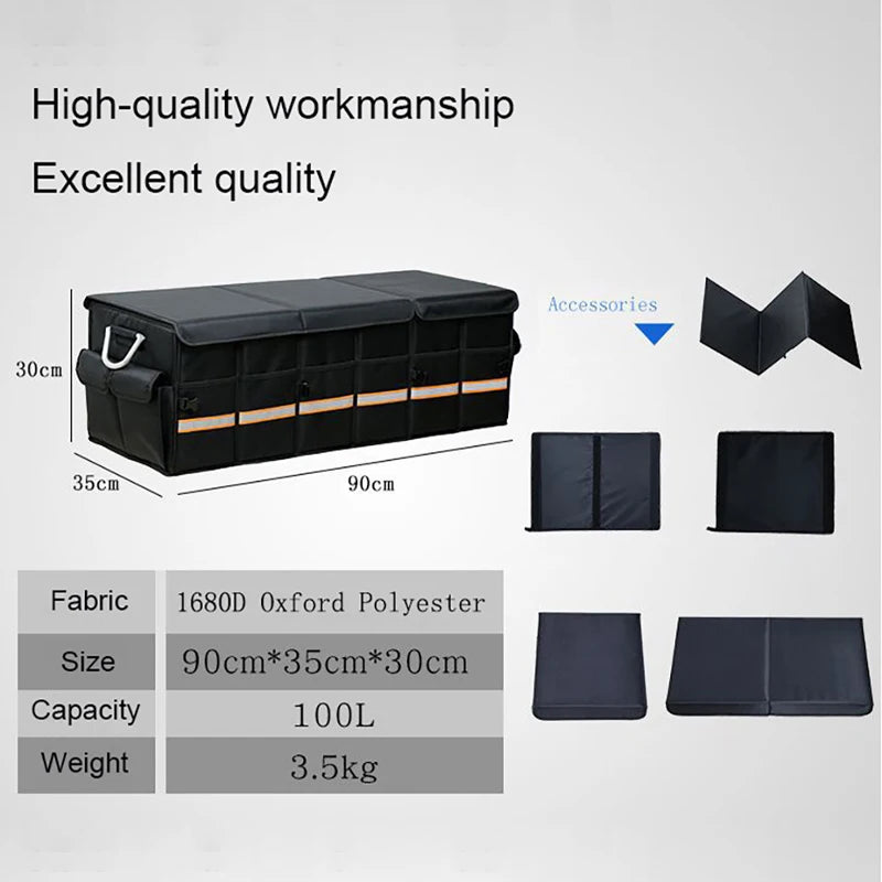 Car Trunk Organizer 100L Foldable Heavy Duty Storage