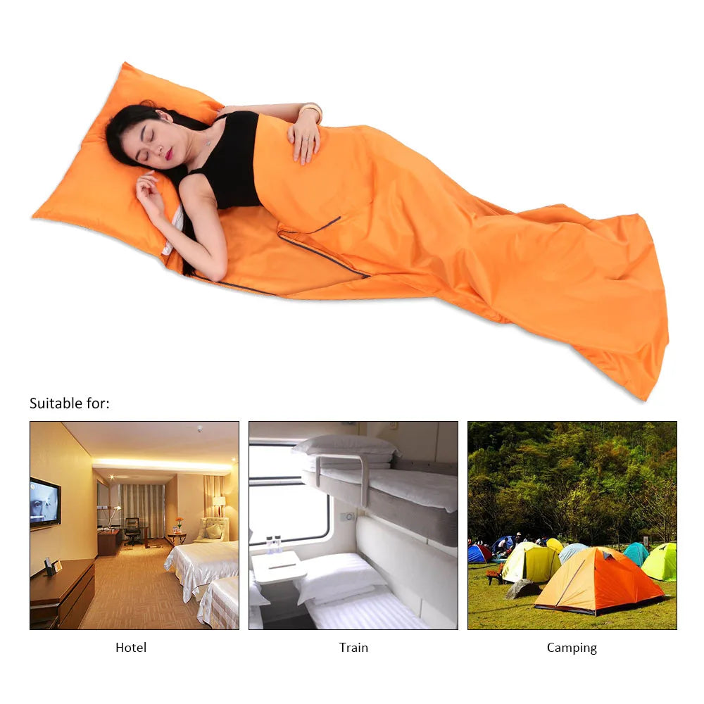Portable Sleeping Bag Liner with Pillowcase – Lightweight & Travel-Friendly