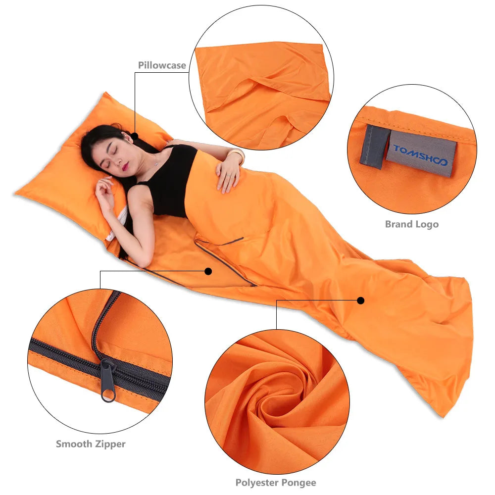 Portable Sleeping Bag Liner with Pillowcase – Lightweight & Travel-Friendly