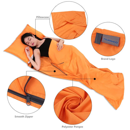 Portable Sleeping Bag Liner with Pillowcase – Lightweight & Travel-Friendly