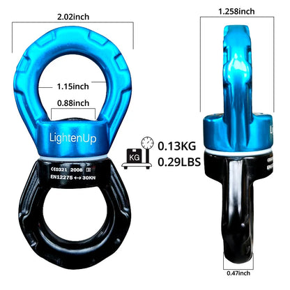30KN Climbing Carabiner Swivel – Safe Rotating Rope Hook