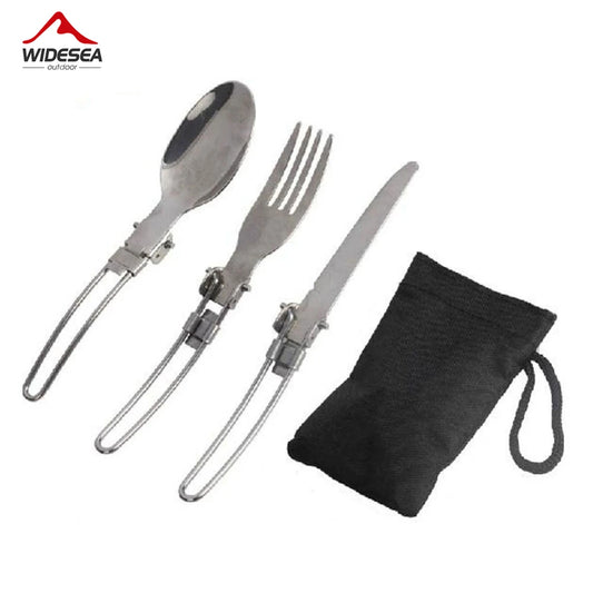 Portable Foldable Stainless Steel Cutlery Set for Camping