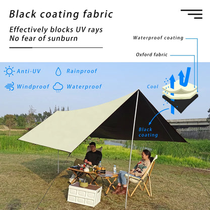 Black Coating Camping Tarp 99% UV Sun Shelter