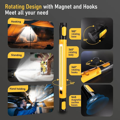 Magnetic Work Light Rechargeable 3000 Lumens Bright