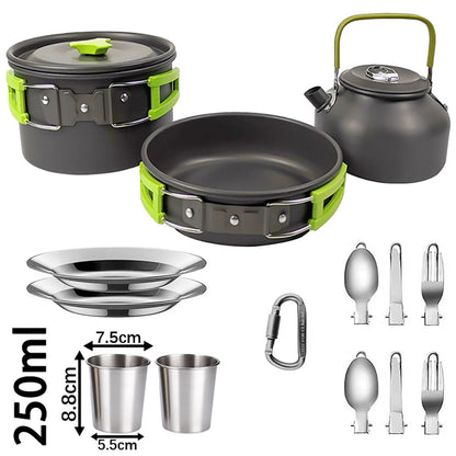 Camping Cookware Set for 2–3 People Lightweight Cooking
