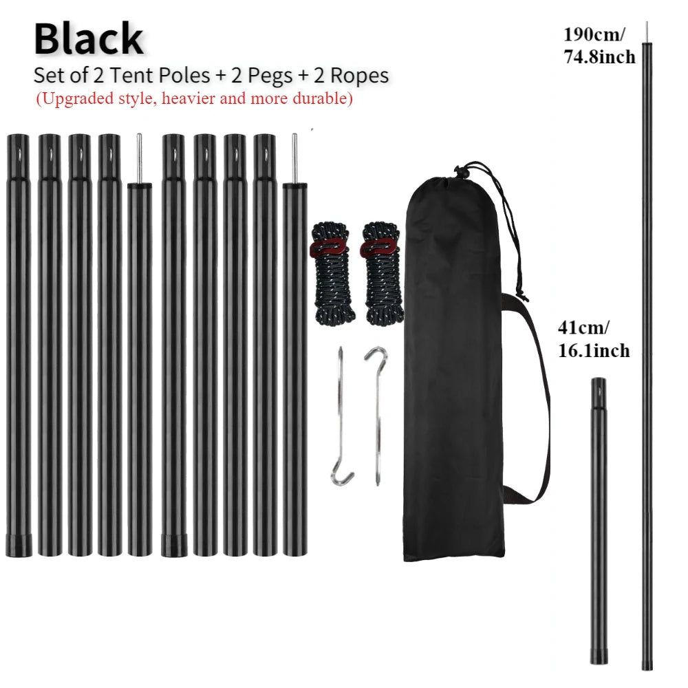 Adjustable Tent Poles Set for Stable Tarp Shelter