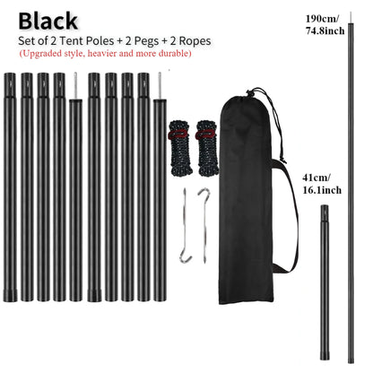Adjustable Tent Poles Set for Stable Tarp Shelter