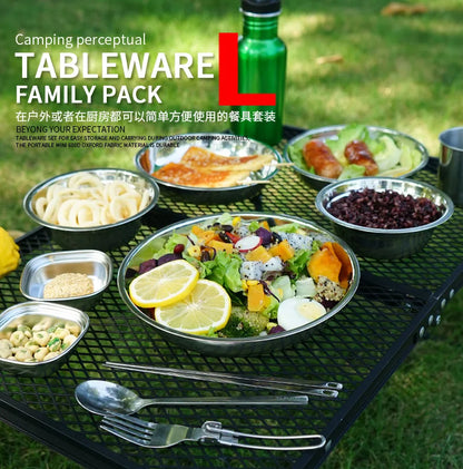 22-Piece Outdoor Camping Tableware Set – Portable & Durable