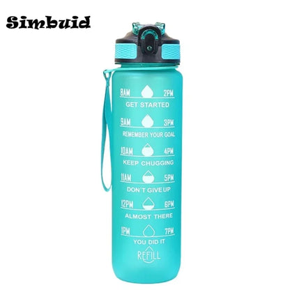 1L Sports Water Bottle with Time-Tracking Straw – Leak Proof