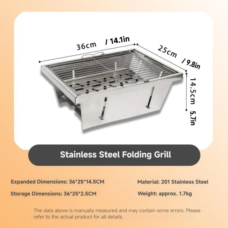 Portable Charcoal BBQ Grill – Foldable Camping Stove