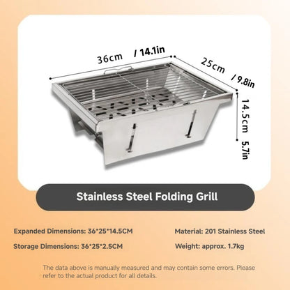 Portable Charcoal BBQ Grill – Foldable Camping Stove