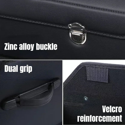 Foldable Car Trunk Organizer Faux Leather Multi Compartment