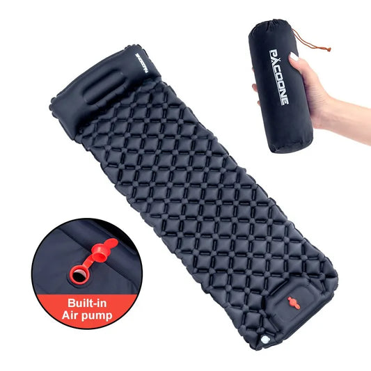 Ultralight Inflatable Sleeping Pad with Built-In Pump