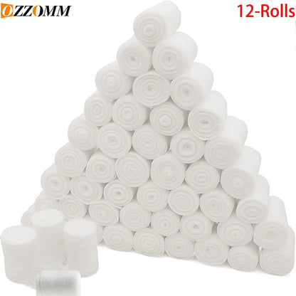 12-Pack Gauze Bandage Rolls for Emergency First Aid