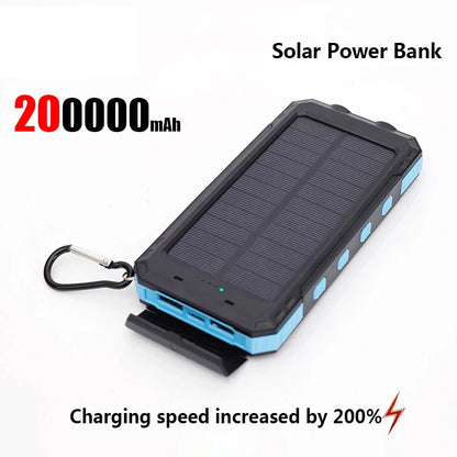 Solar Power Bank 200000mAh Fast Charging Backup