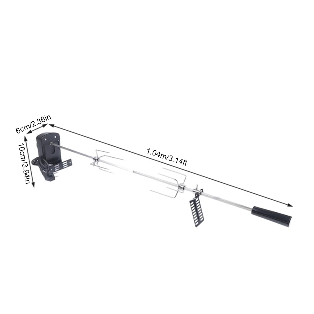 Electric BBQ Grill Rotisserie Kit – 360° Rotating Roast