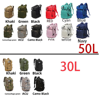 Waterproof Tactical Hiking Backpack 30L/50L Durable