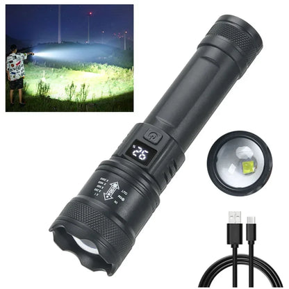 2000LM USB Rechargeable Tactical Flashlight for Camping