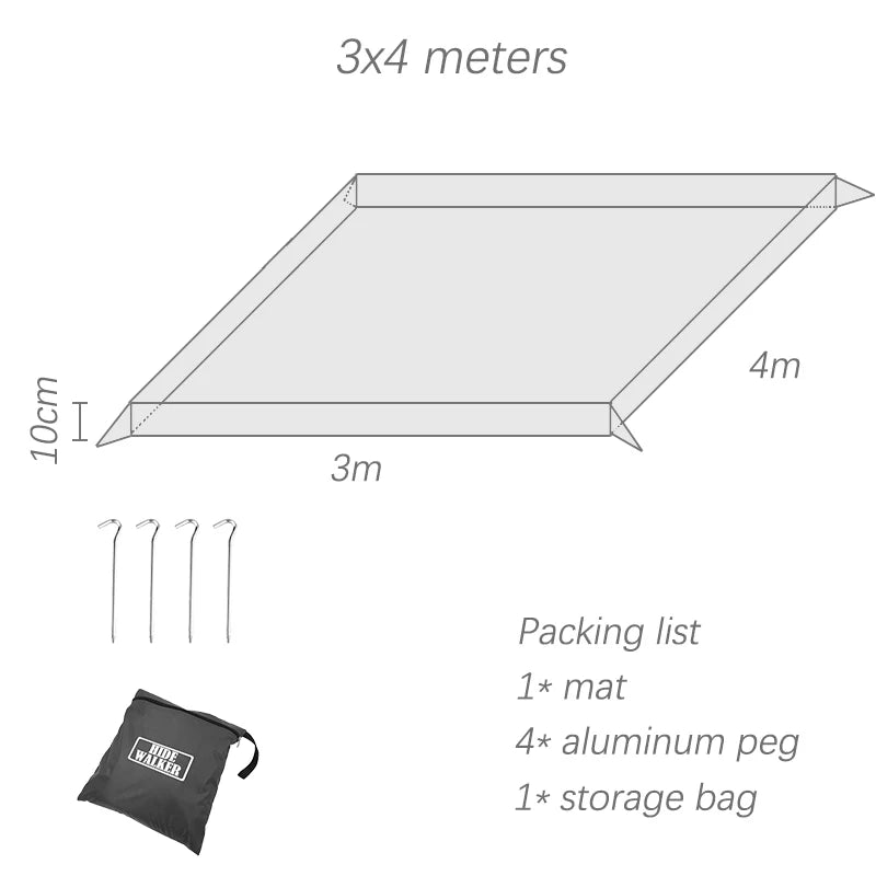 Waterproof Camping Ground Sheet with Raised Edges