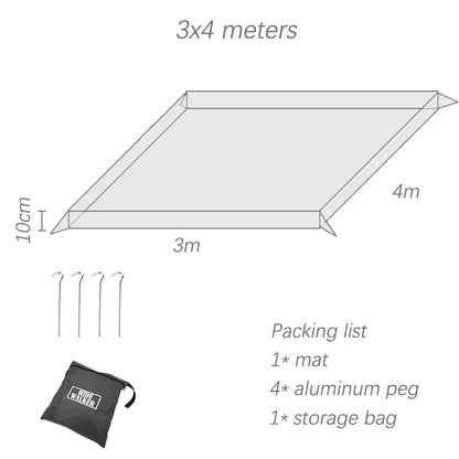 Waterproof Camping Ground Sheet with Raised Edges