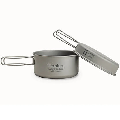 Ultralight Titanium Pan Set for Outdoor Camping