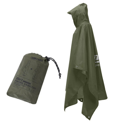 3-in-1 Waterproof Rain Poncho for Camping & Hiking