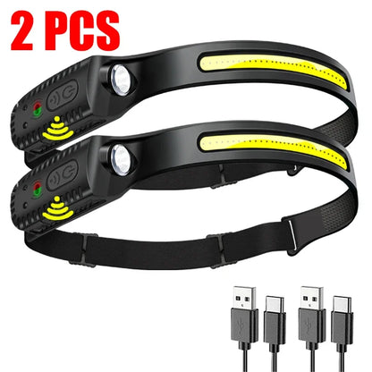 Rechargeable Motion Sensor LED Headlamp for Camping