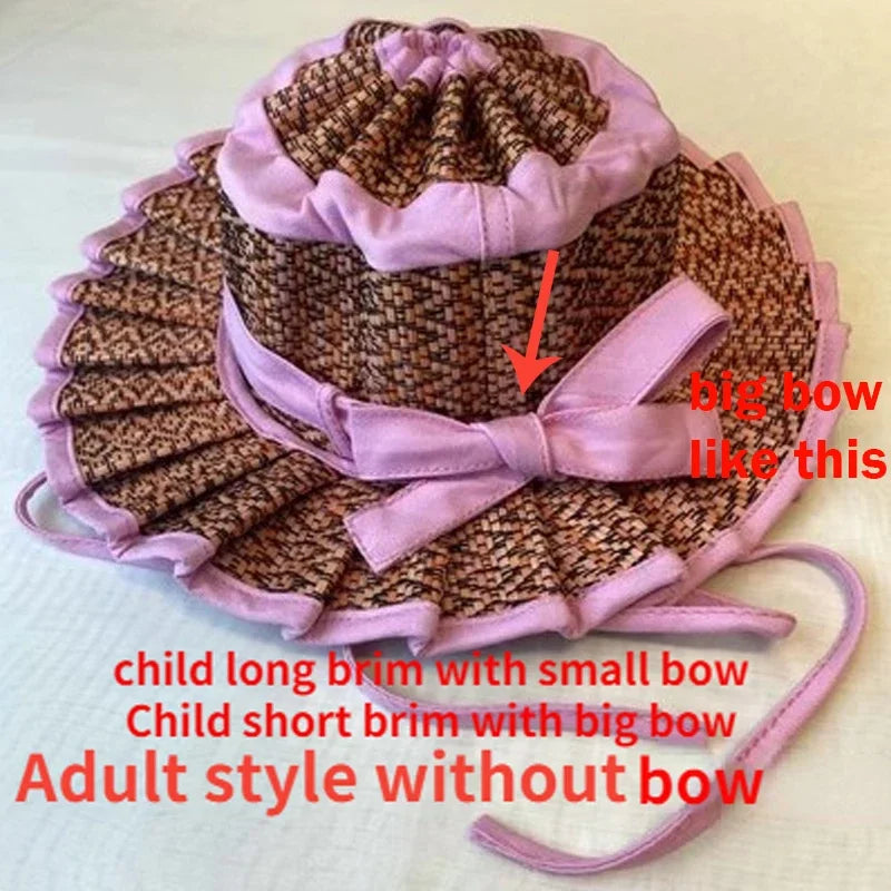 Foldable Straw Sun Hat for Kids & Adults – UV Protection
