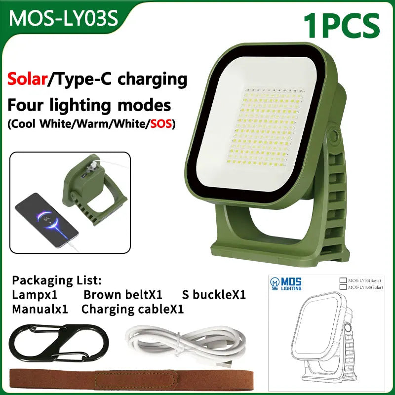 Solar Camping Lantern with Power Bank & Magnetic Mount