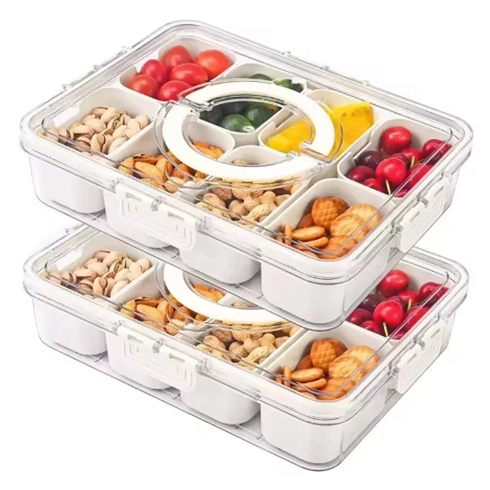 4/8 Grid Snack Box – Portable Food Storage Organizer