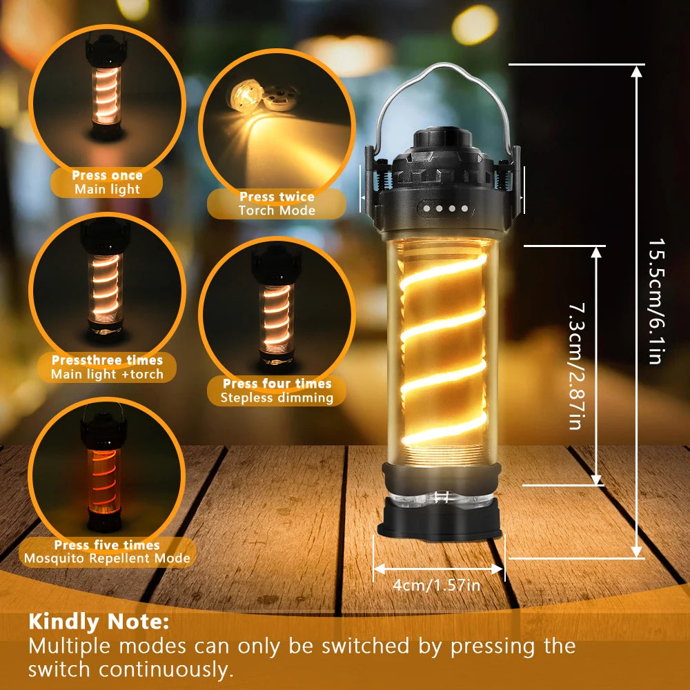 Camping Lantern with Tripod USB Rechargeable Bright Light