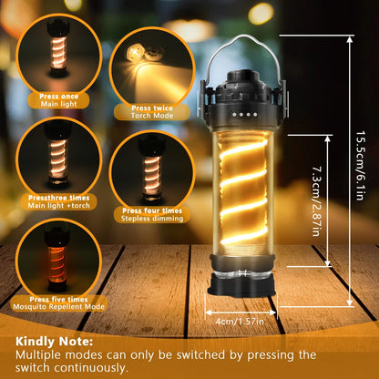 Camping Lantern with Tripod USB Rechargeable Bright Light