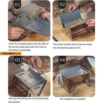 Portable Camping BBQ Grill Rack for Easy Outdoor Cooking