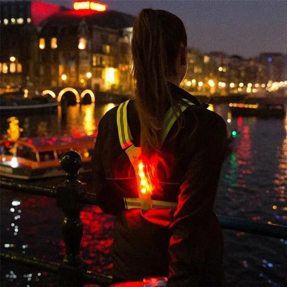 LED Running Vest for High Visibility Night Safety