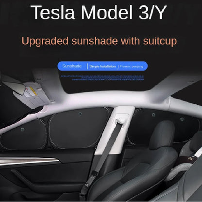 Tesla Model 3 & Y Sunshade – UV Protection & Privacy